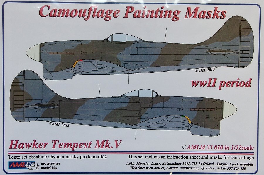 1/32 Camouflage masks Hawker Tempest Mk.V (WWII)