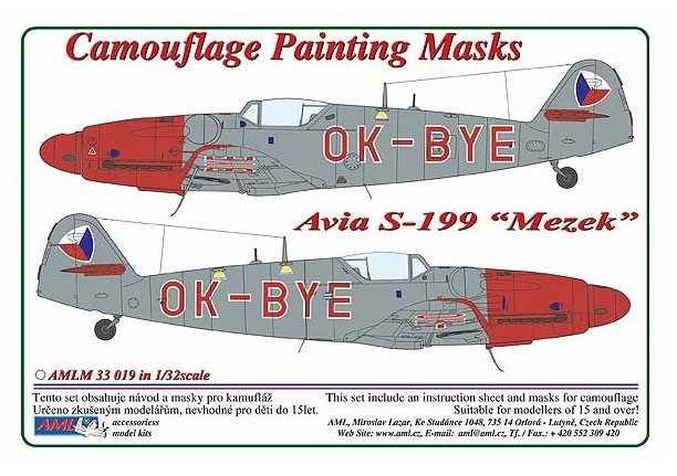 1/32 Camouflage masks Avia S-199 'Mezek' OK-BYE