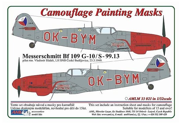 1/32 Camouflage masks Bf 109 G-10/S-99.13 OK-BYM
