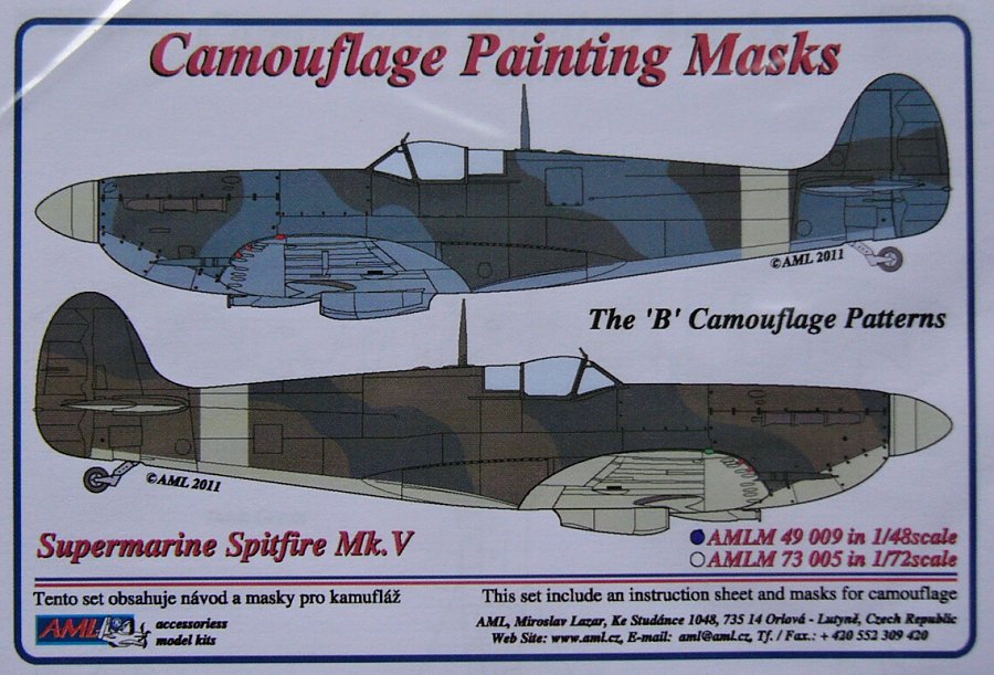 1/48 Mask Supermarine Spitfire Mk.V Camouflage 'B'