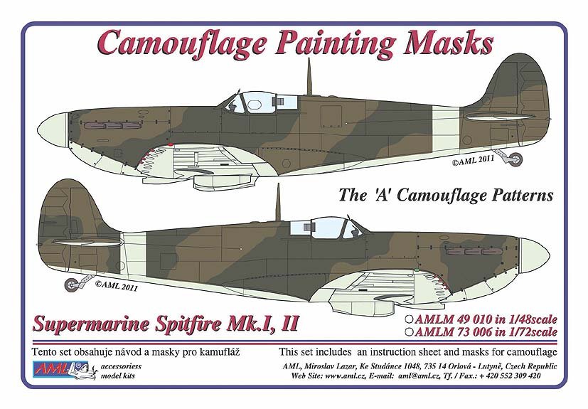 1/48 Mask Supermar.Spitfire Mk.I,II Camouflage 'A'