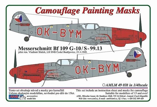 1/48 Camouflage masks Bf 109 G-10/S-99.13 OK-BYM