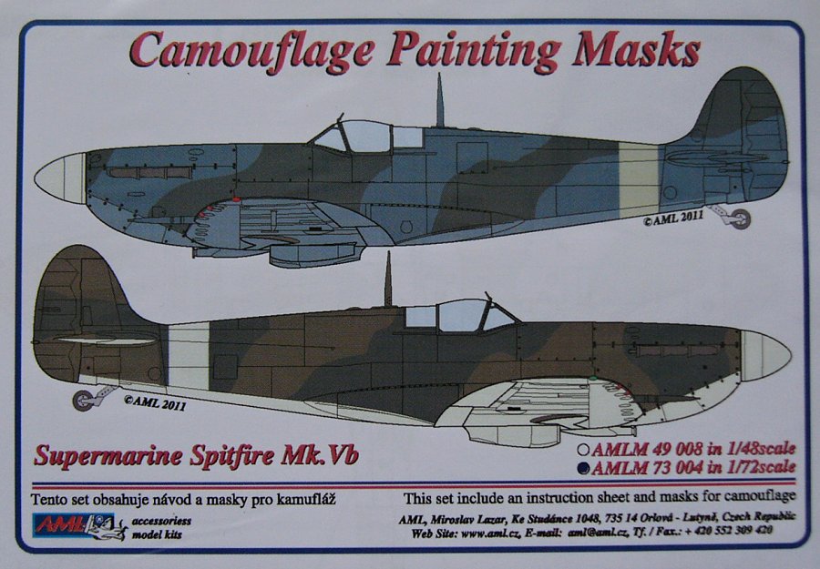 1/72 Mask Supermarine Spitfire Mk.V Camouflage 'A'