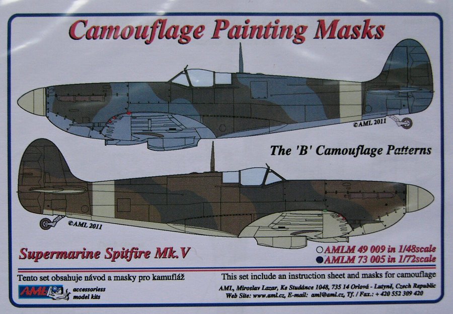 1/72 Mask Supermarine Spitfire Mk.V Camouflage 'B'