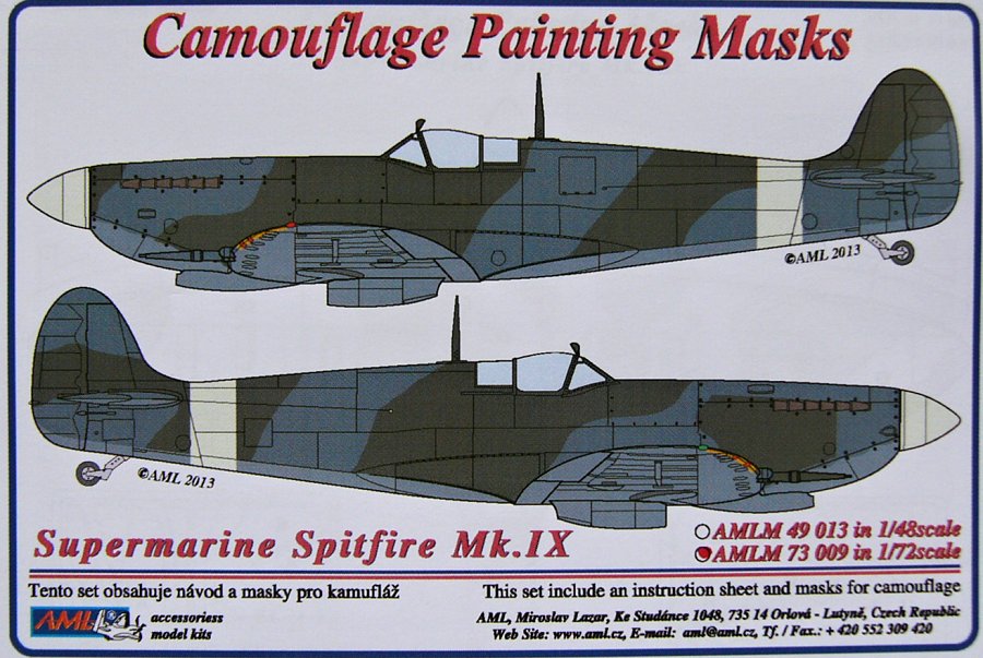 1/72 Camouflage masks Supermarine Spitfire Mk.IX