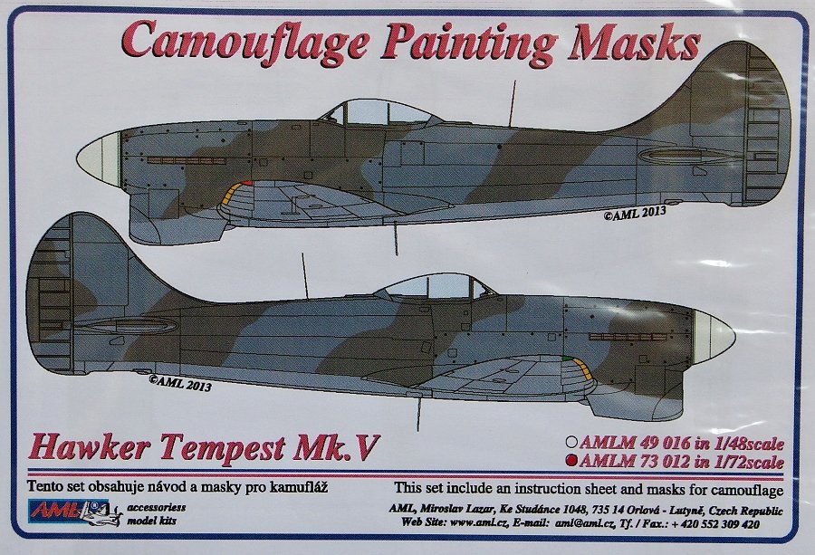 1/72 Camouflage masks Hawker Tempest Mk.V (WWII)