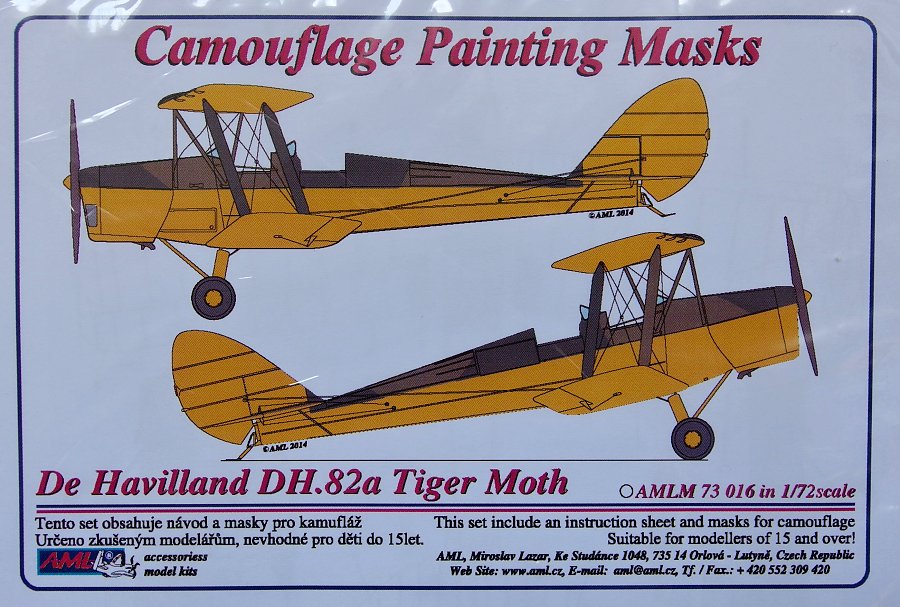 1/72 Camouflage masks DH.82a Tiger Moth