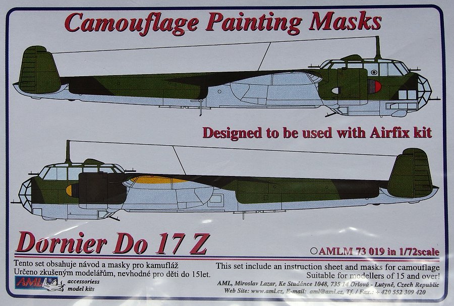 1/72 Camouflage masks Dornier Do-17Z (AIRFIX)