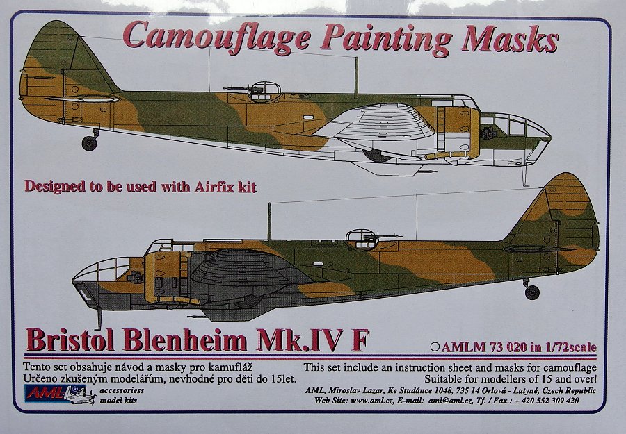 1/72 Camouflage masks Br.Bleinheim Mk.IV F (AIRF)