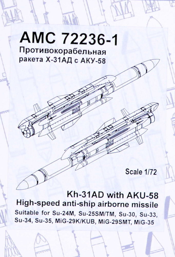 1/72 Kh-31AD w/ AKU-58 Anti-ship Airborne Missile