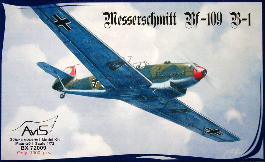 1/72 Messerschmitt Bf 109 B-1 WWII German Fighter