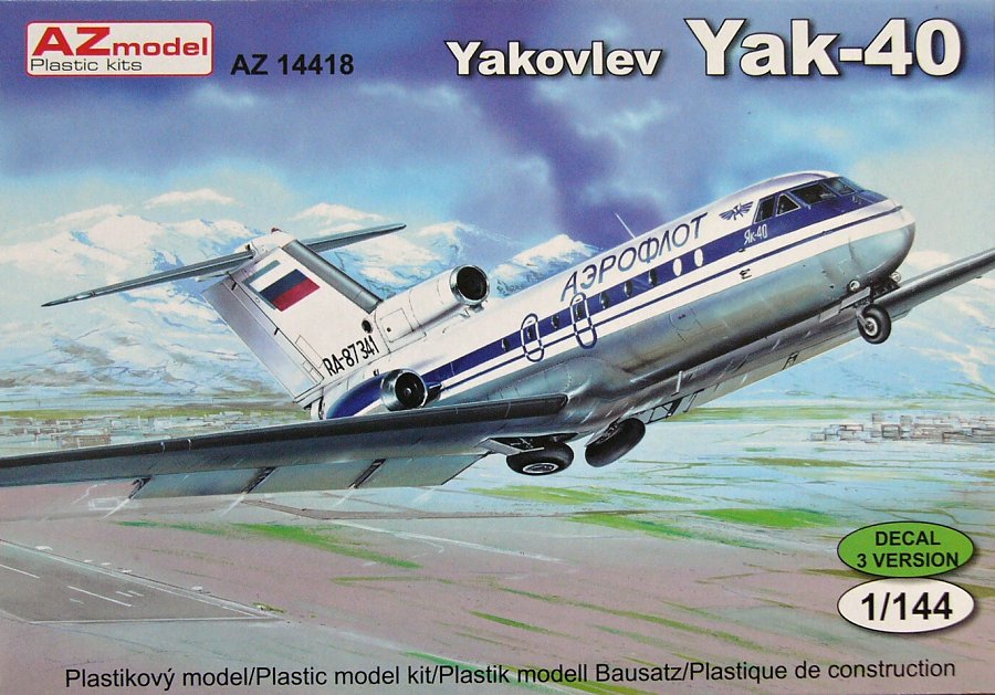 1/72 Yakovlev Yak-42D 'Consulate Jet' Fuselage & wings epoxy resin_ Amodel new! 