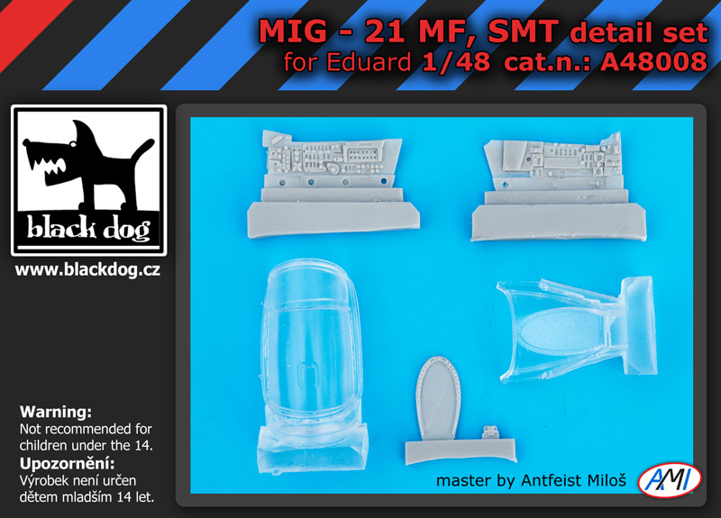 Black Dog 1/48 resin MiG-21MF & SMT Detail Set for Eduard kits - A48008 Black Dog 1/48 resin MiG-21MF & SMT Detail Set for Eduard kits - A48008