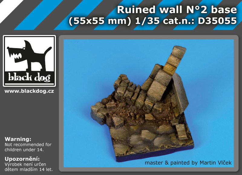 1/35 Ruined wall No.3 base (55x55 mm)