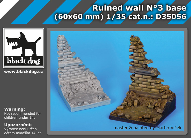 1/35 Ruined wall No.4 base (60x60 mm)