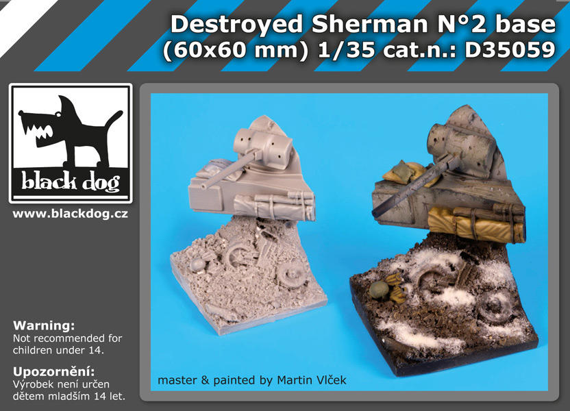1/35 Destroyed Sherman base No.2 (60x60 mm)