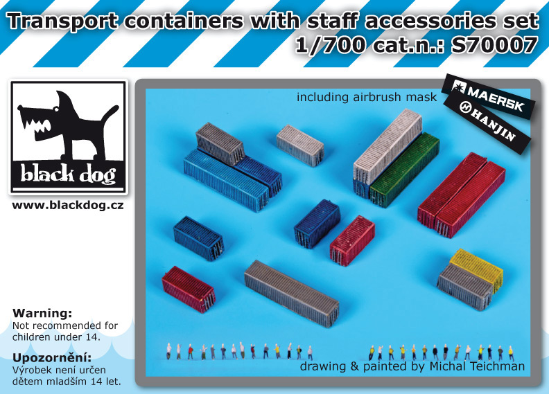 1/700 Transport containers with staff (PE set)