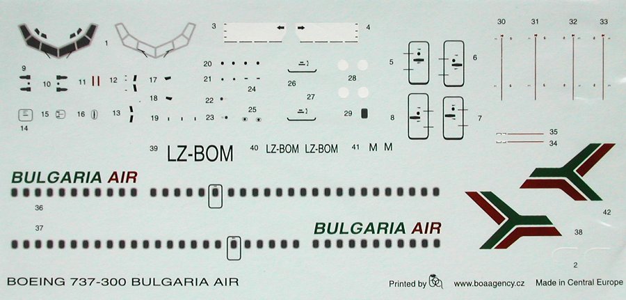 1/144 Decals Boeing 737-300 Bulgaria Air (MINICR.)