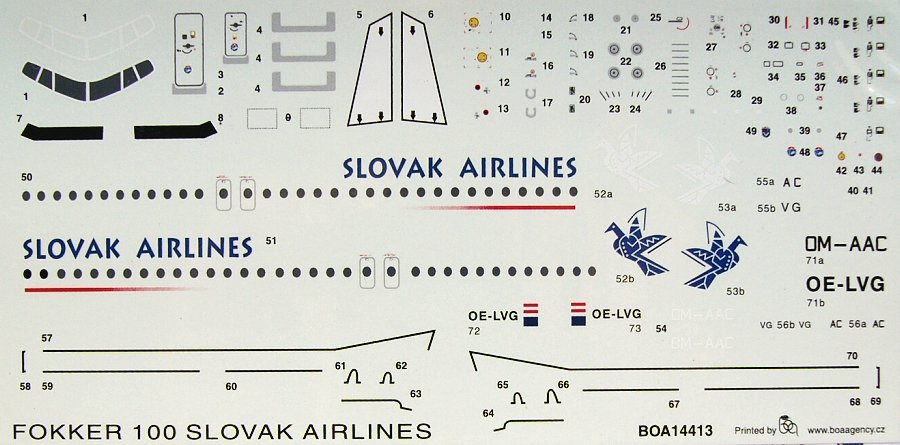 1/144 Decals Fokker 100 Slovak Airlines (REV)