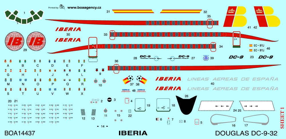 1/144 Decals DC-9-32 IBERIA Old Livery (FLY)
