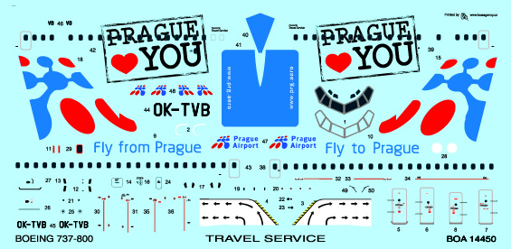 1/144 Decals Boeing 737-800 Fly to Prague (REV)
