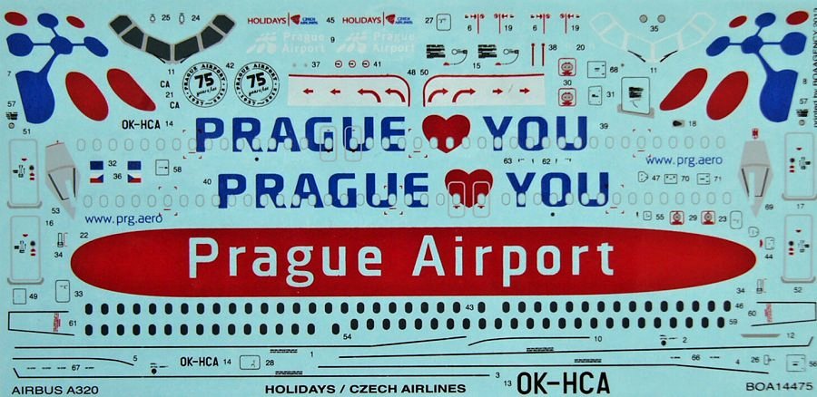 1/144 Decals Airbus A320 Holidays ČSA (REV)