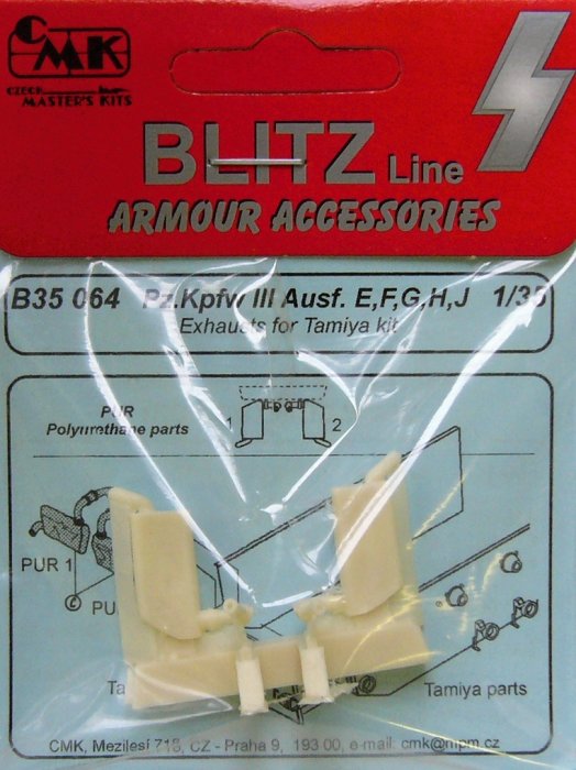 1/35 Pz.Kpfw III Ausf.E,D,F,G,H,J - exhausts (TAM)
