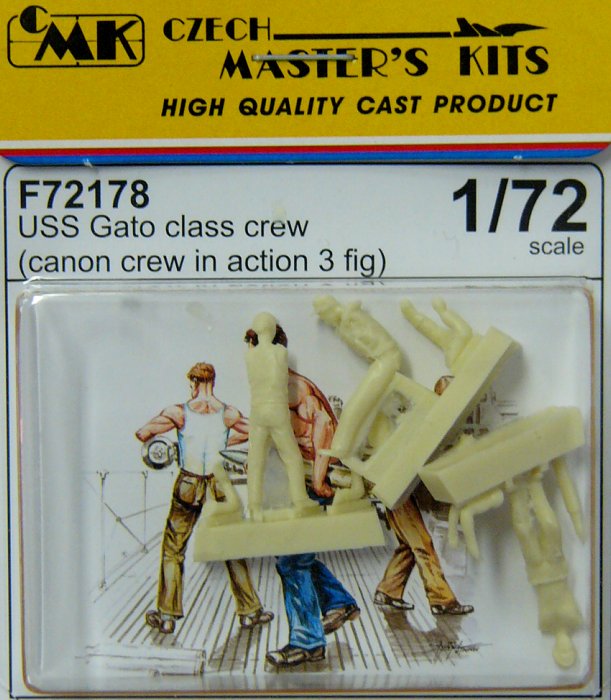 1/72 USS Gato class cannon crew in action (3 fig.)