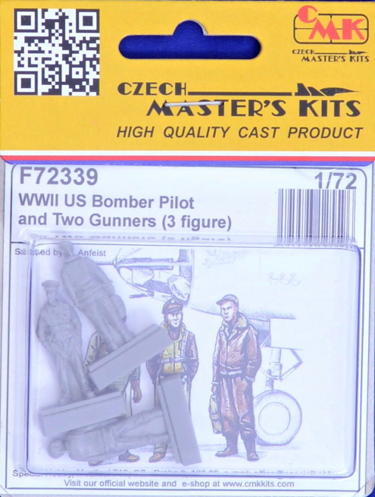 1/72 US Bomber Pilot & Two Gunners WWII (3 fig.)