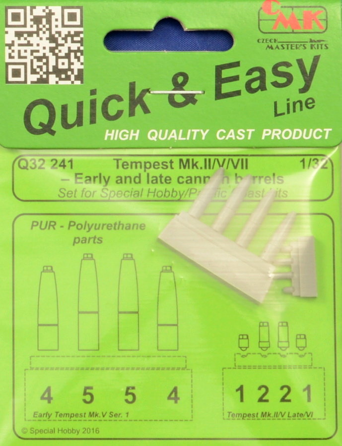1/32 Tempest Mk.II/V/VII early/late cannon barrels