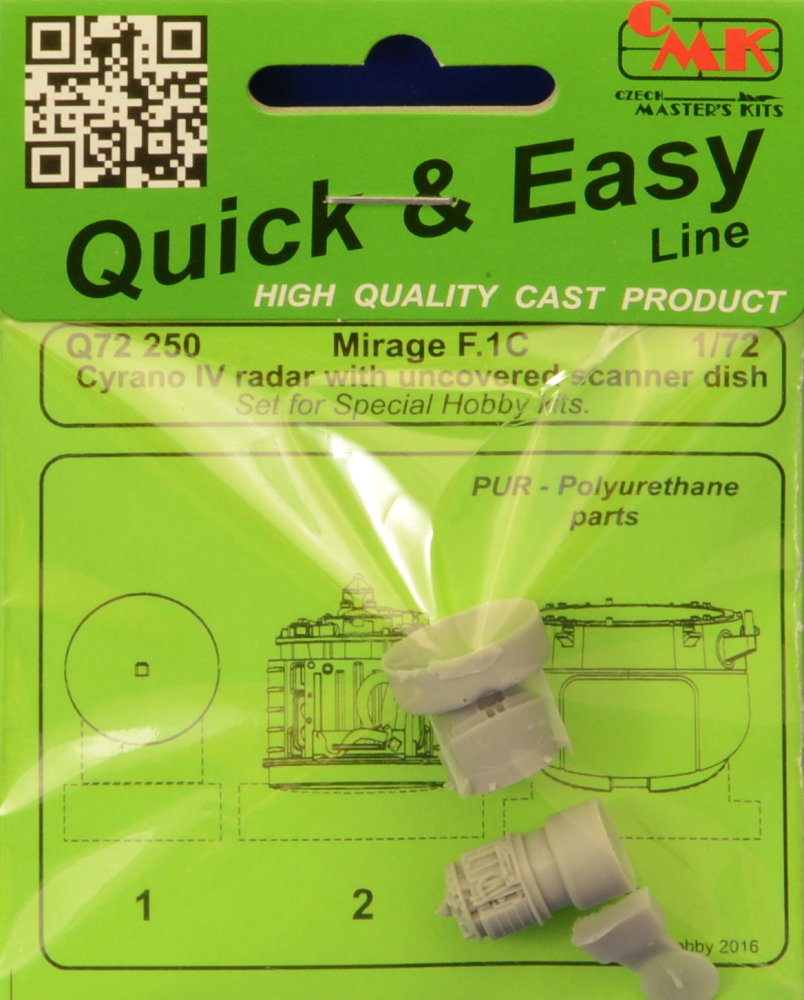 1/72 Mirage F.1C Cyrano IV radar w/ uncov.sc.dish