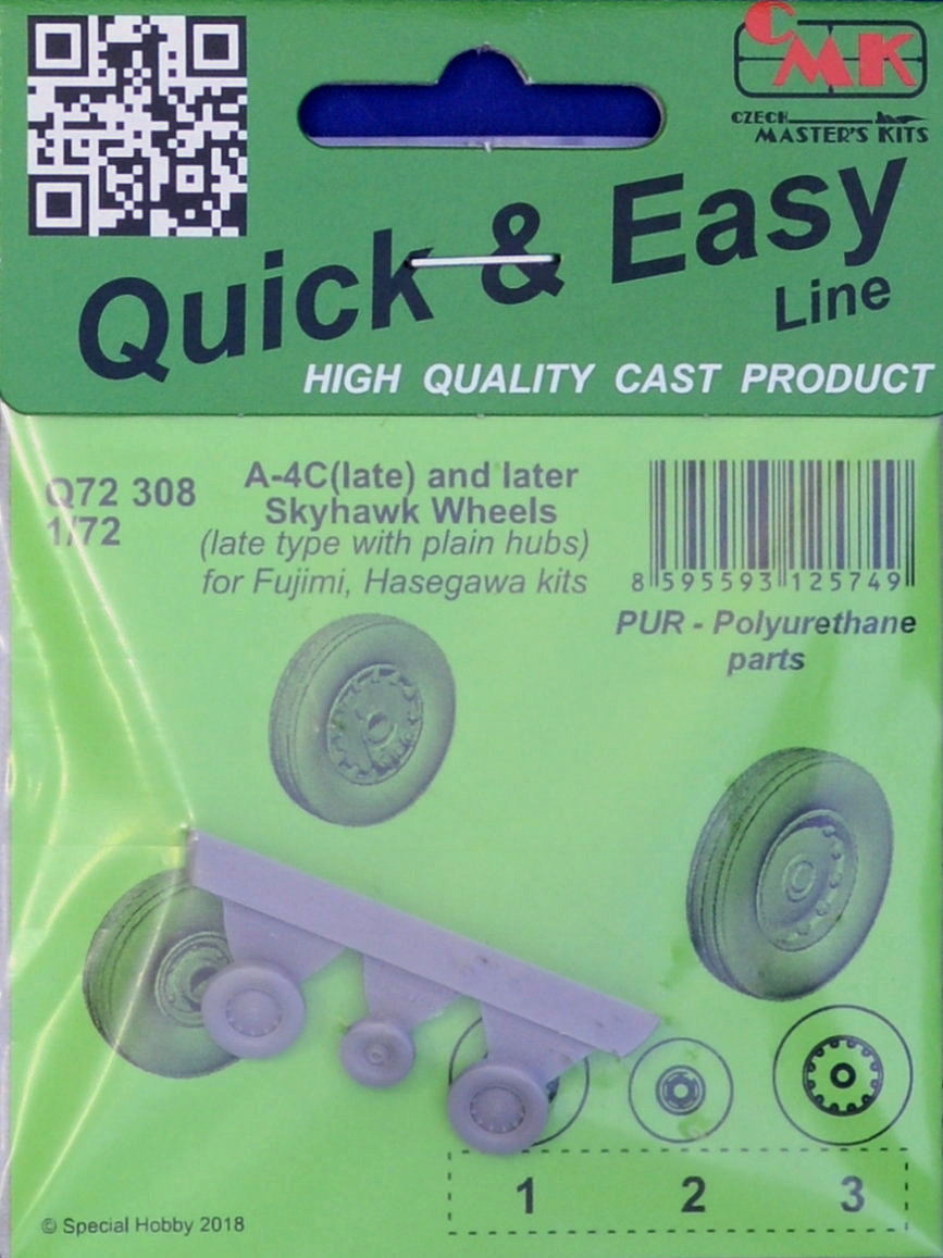 1/72 A-4C (late) and later Skyhawk Wheels (plain)