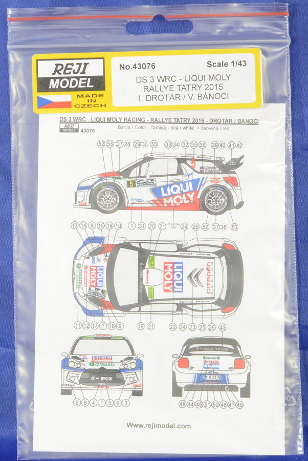 1/43 Citroen DS 3 LIQUI MOLY WRC Rally Tatry 2015