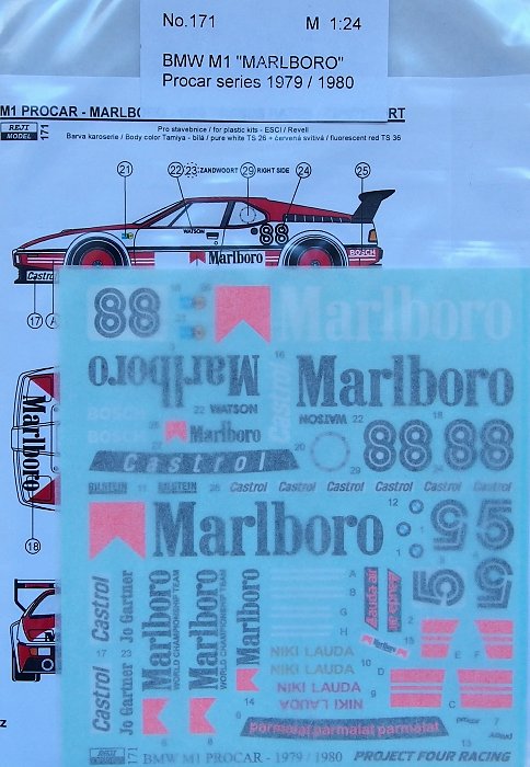 1/24 BMW M1 Marlboro Procar series 1979/1980