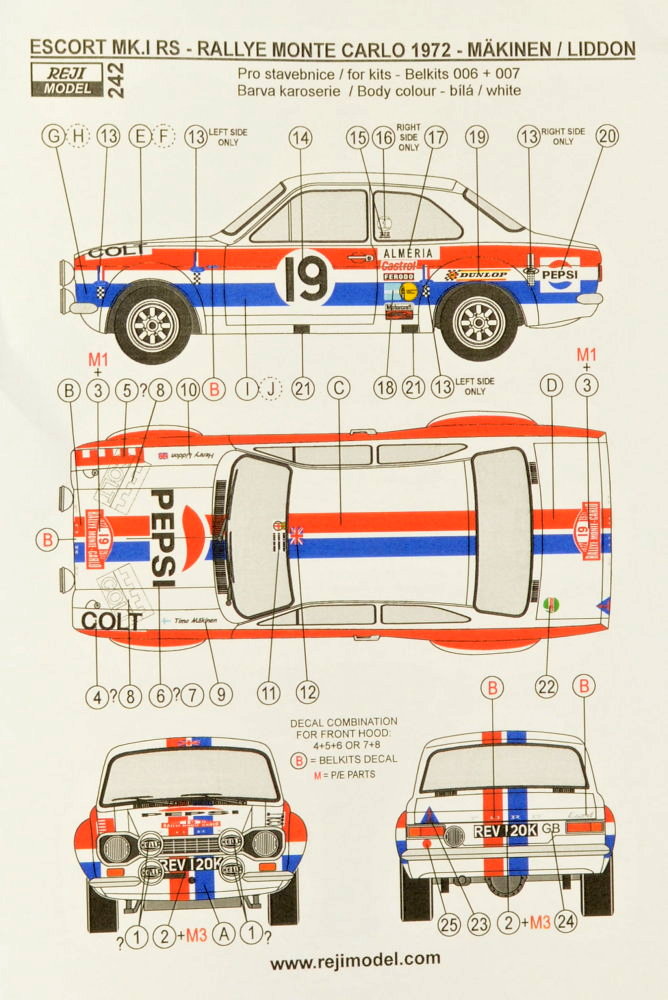 1/24 Ford Escort Mk.I - M.Carlo 1972 (decals & PE)