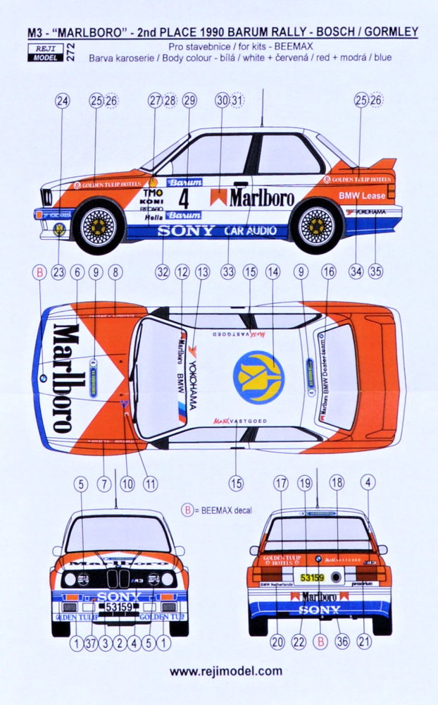 1/24 BMW M3 Barum Rallye 1990 (decals)