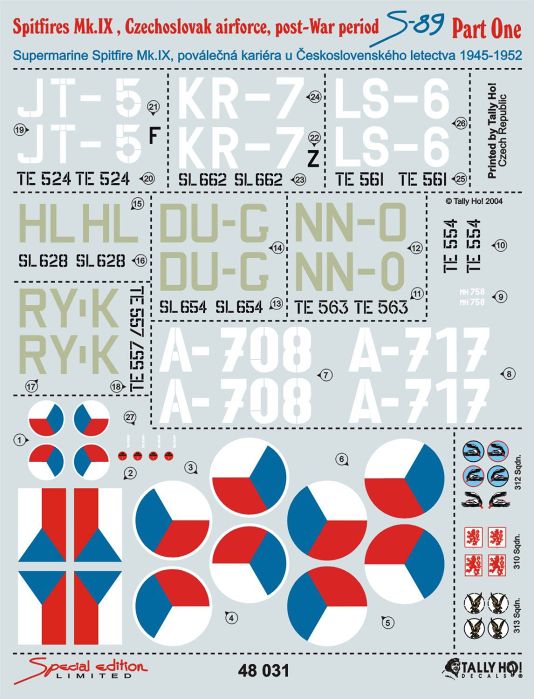 1/48 CS Spitfire 1945-52, Pt.I (9 versions)