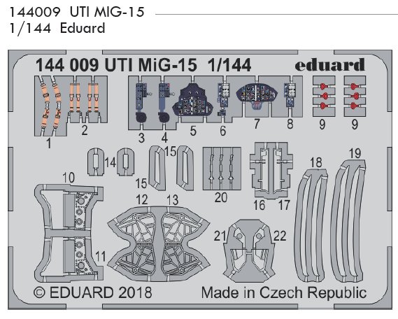 Eduard 1/144 Photoetch UTI MIG-15 for Eduard kit - 144009 Eduard 1/144 Photoetch UTI MIG-15 for Eduard kit - 144009