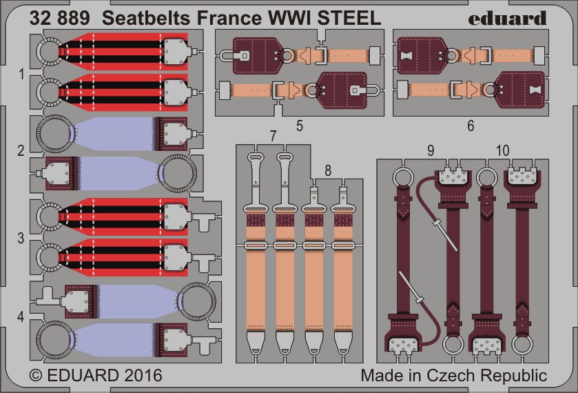 SET 1/32 Seatbelts France WWI STEEL