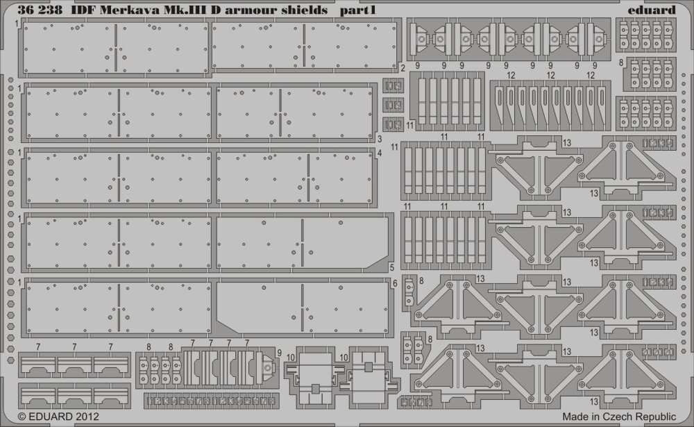 SET IDF Merkava Mk.IIID armour shields (HOBBYB)