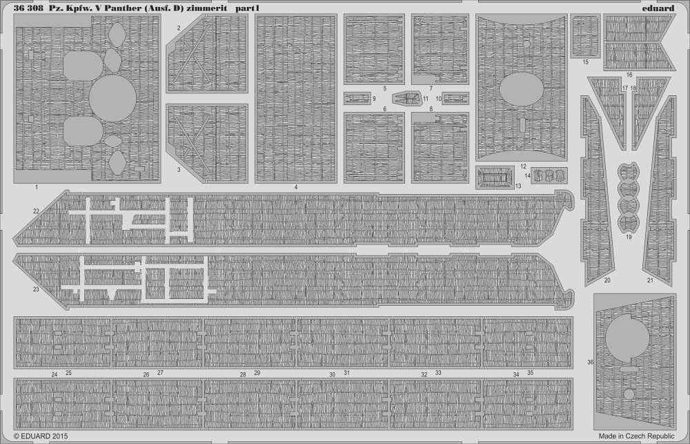 SET Pz.Kpfw.V  Panther (Ausf.D) Zimmerit (ZVE)