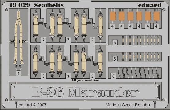 SET B-26 Marauder seatbelts  (REV/MONO)