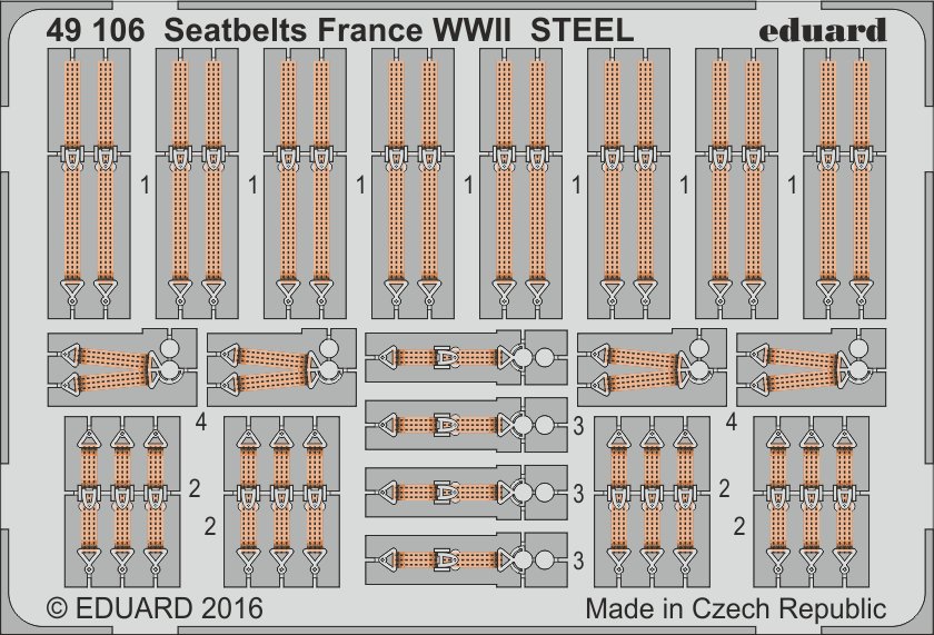 SET 1/48 Seatbelts France WWII STEEL