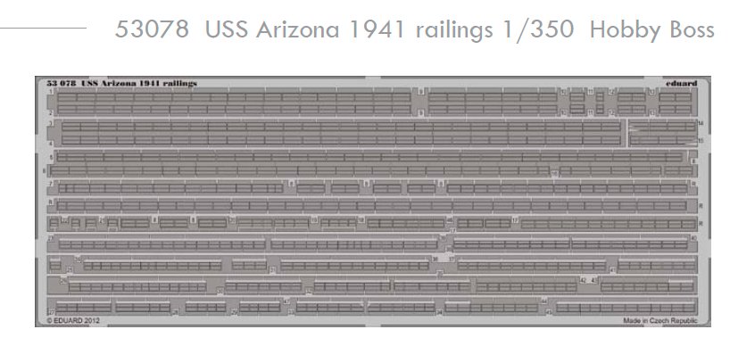 SET 1/350 USS Arizona 1941 railings (HOBBYB)