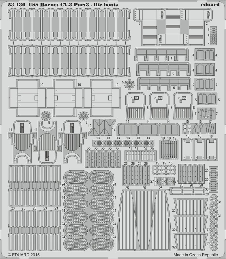 SET 1/200 USS Hornet CV-8 - life boats (MERIT)