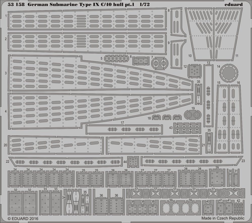 1/72 German Submarine Type IX C/40 hull pt. 1 (REV