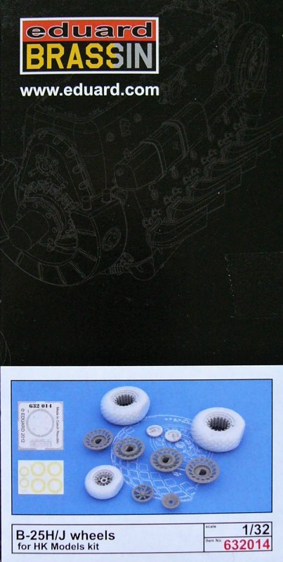 BRASSIN 1/32 B-25H/J wheels (HK MODEL)