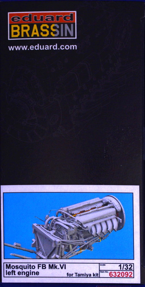 Eduard 1/32 Brassin Mosquito FB Mk. VI left engine for Tamiya kit - 632092 Eduard 1/32 Brassin Mosquito FB Mk. VI left engine for Tamiya kit - 632092