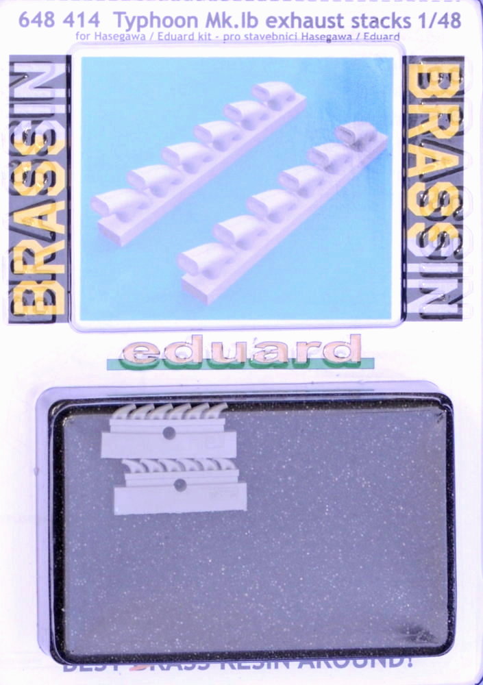 Eduard Brassin 1/48 Typhoon Mk.Ib exhaust stacks for Eduard or Hasegawa - 648414 Eduard Brassin 1/48 Typhoon Mk.Ib exhaust stacks for Eduard or Hasegawa - 648414