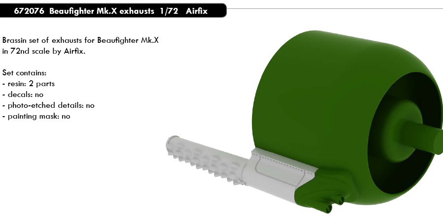 BRASSIN 1/72 Beaufighter Mk.X exhausts (AIRF)